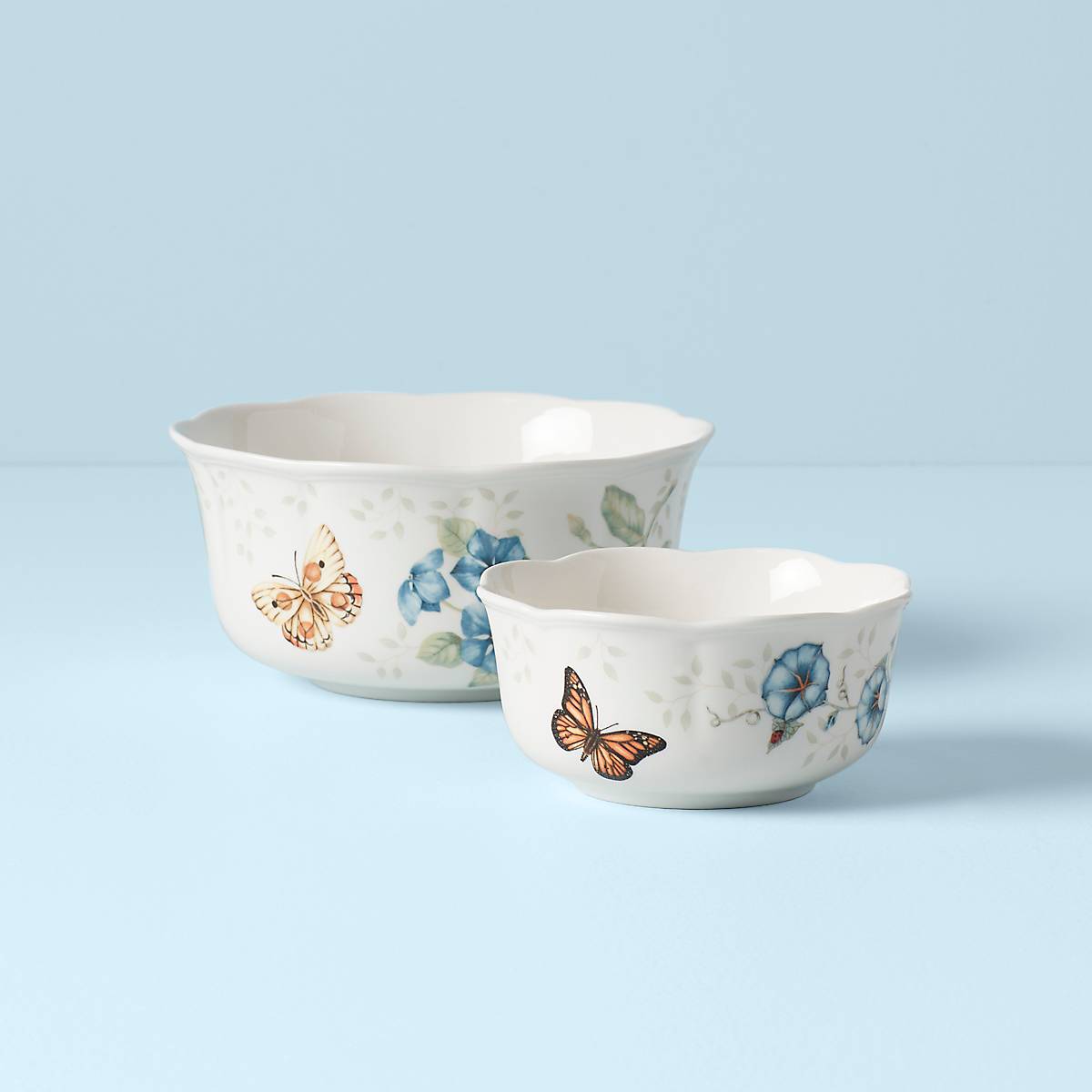 Scalloped Floral Nesting Bowl Set, 2-Piece - Image 2