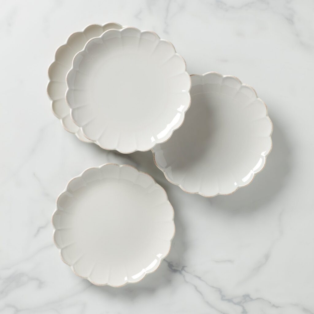 Blush Gold Rim Coupe Salad Decorative Plates