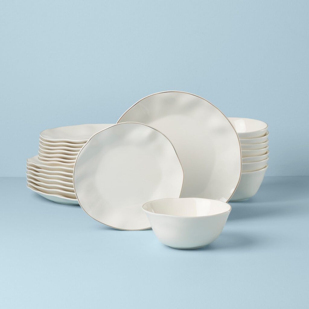 Creamy White Porcelain Dinnerware Set, 24-Piece