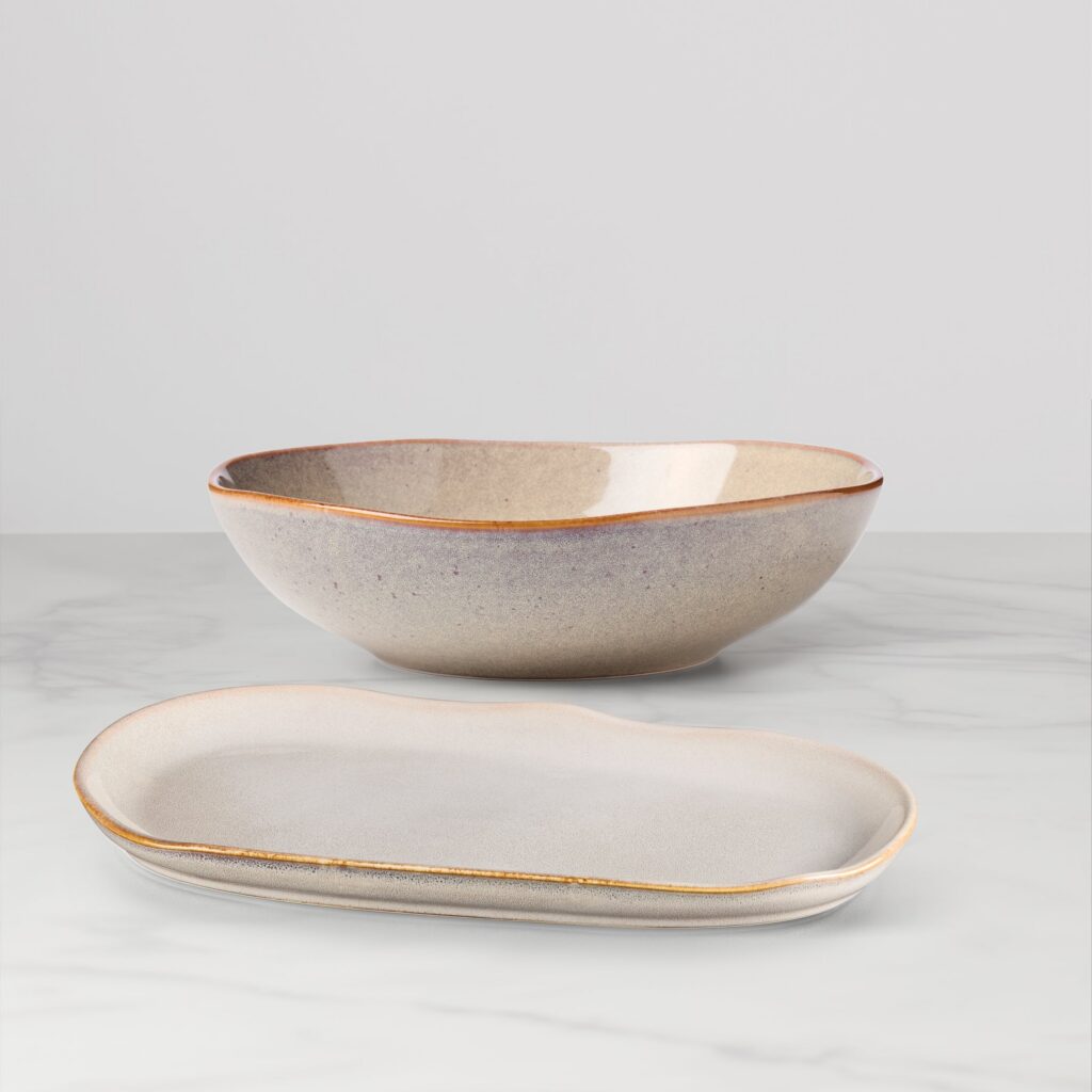 Oatmeal Stoneware Serving Set, 2-Piece