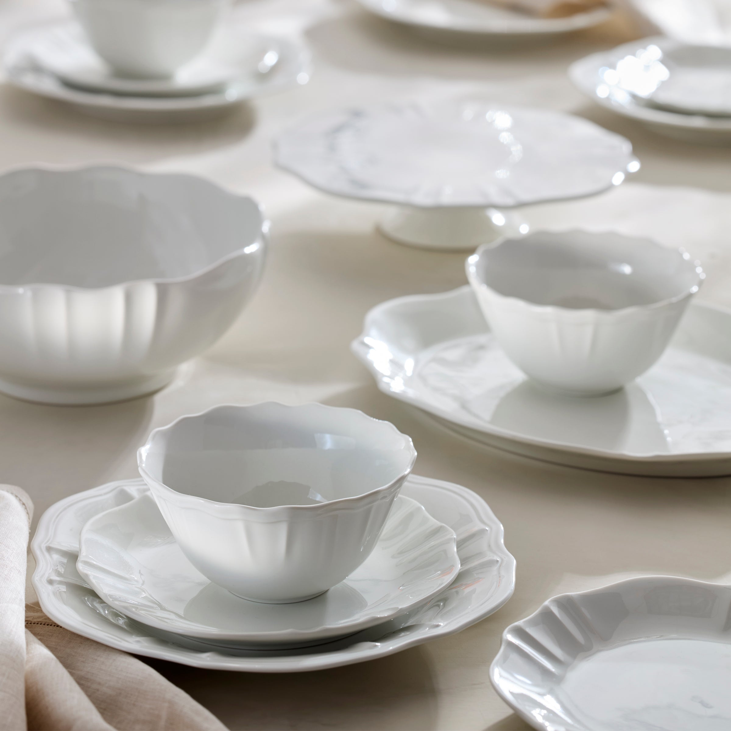 White Porcelain Serving Bowl - Image 6