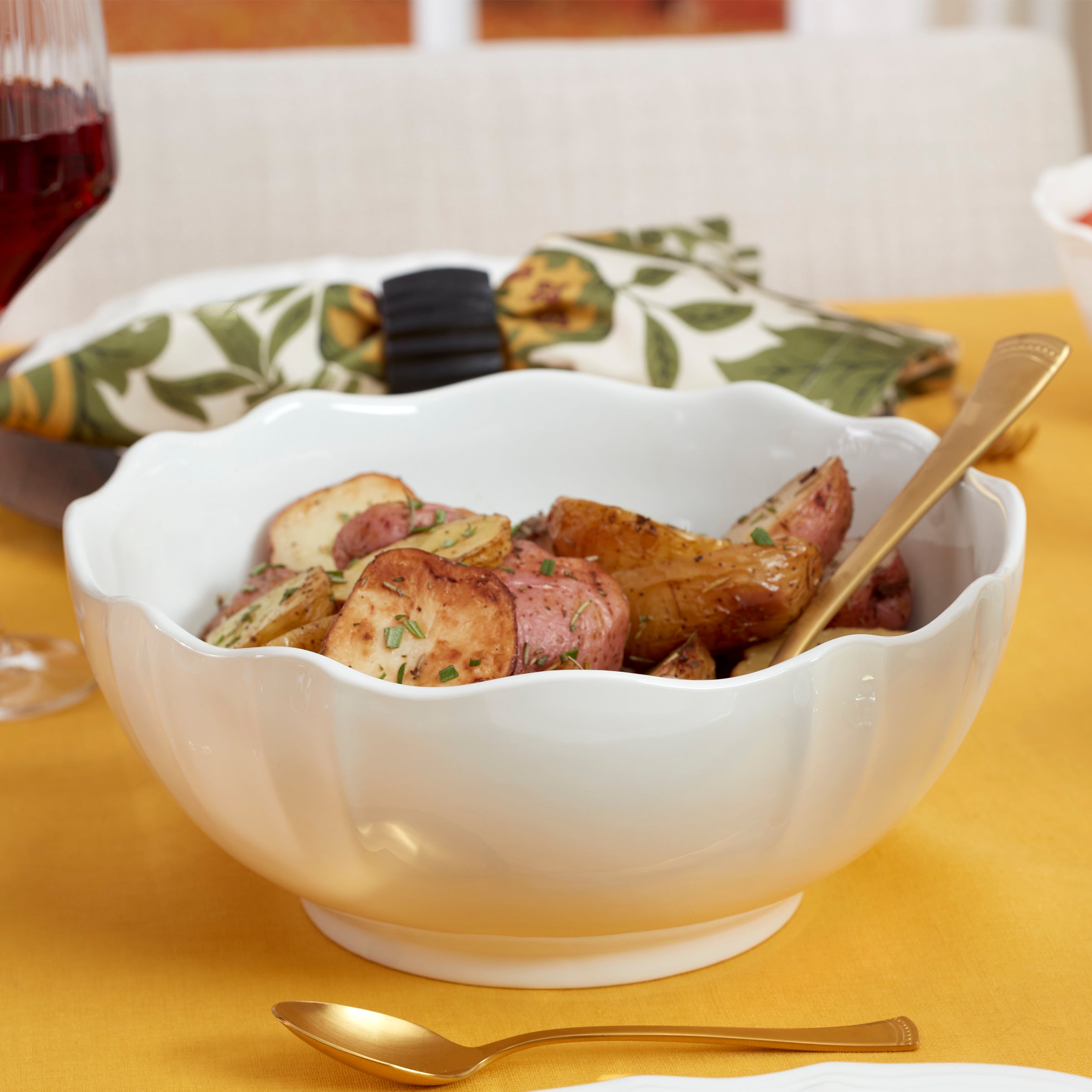 White Porcelain Serving Bowl - Image 2